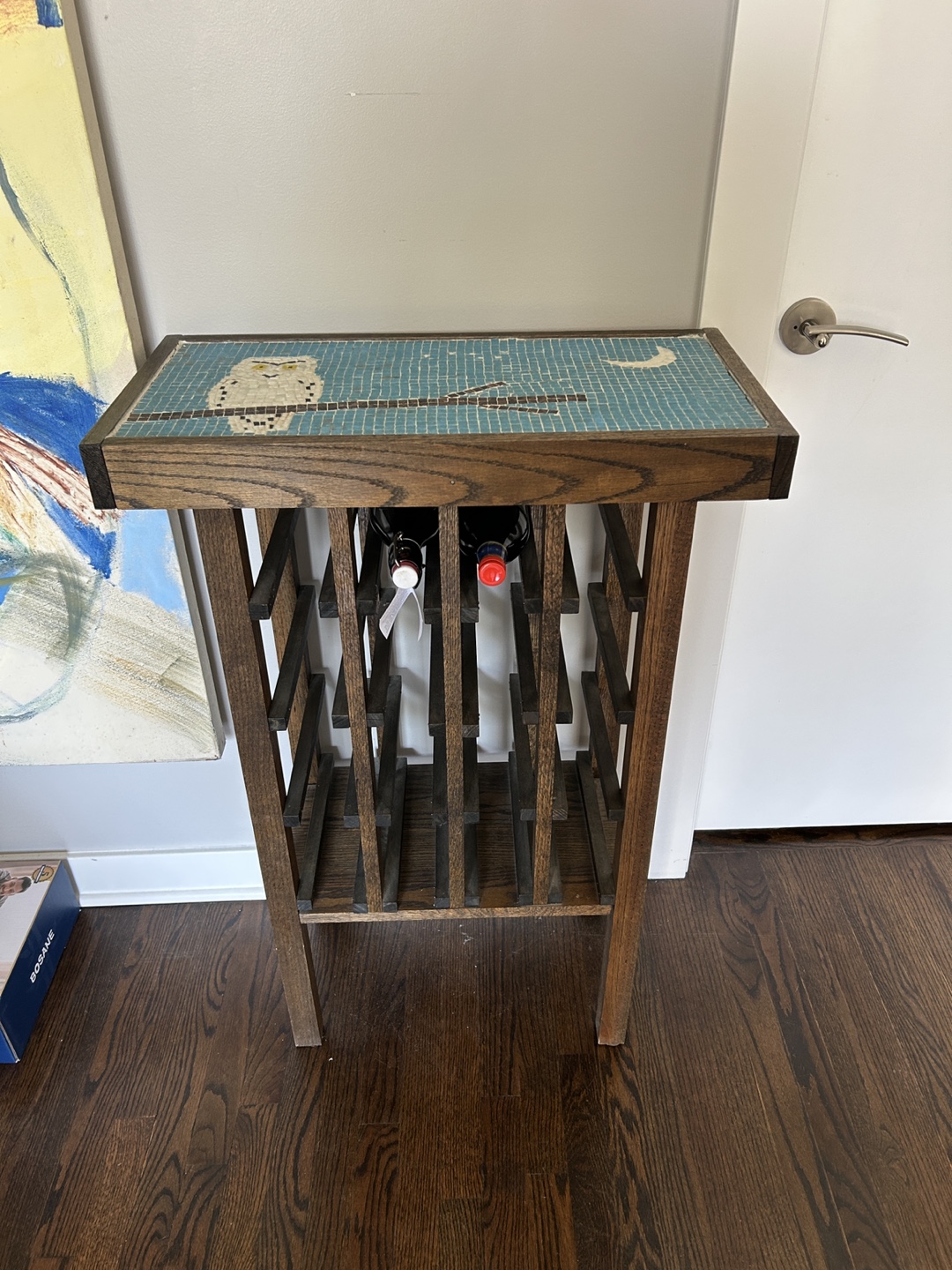 Mosaic Owl Wine Rack