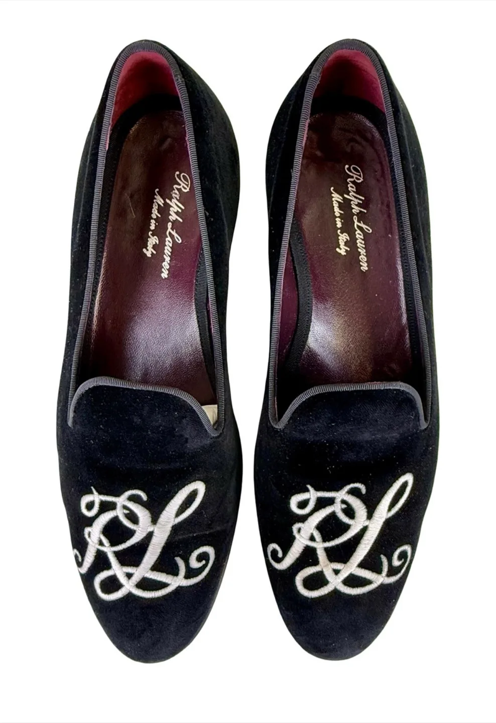 Ralph Lauren Black Velvet Loafers thumbnail