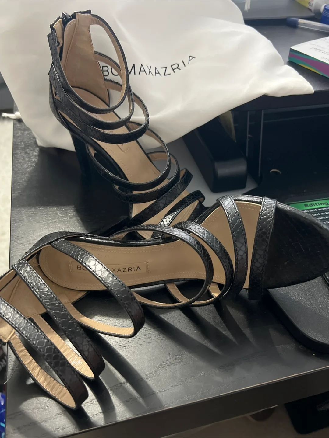 BCBGMAXAZRIA Black Strappy Heels image indicator(4)