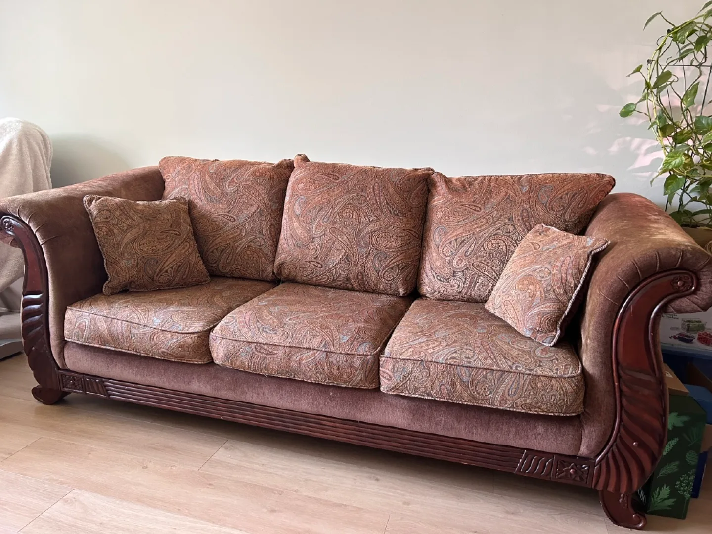 Brown Paisley Sofa Set - Chair, Loveseat, Sofa image indicator(2)