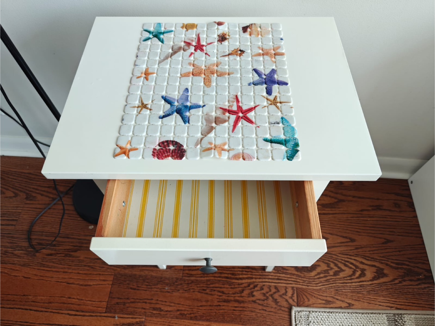 IKEA White Side Table with Drawer - photo 4