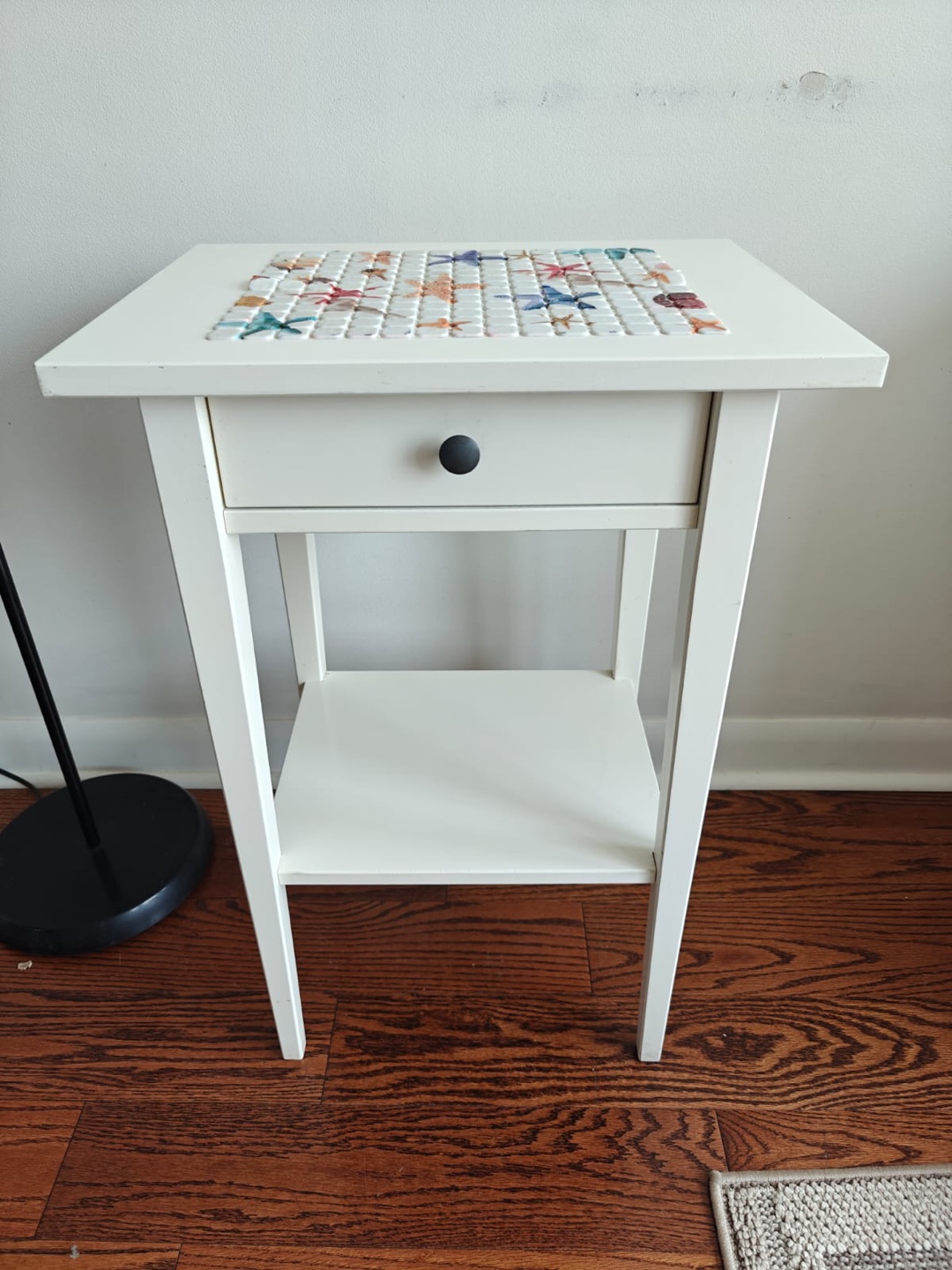 IKEA White Side Table with Drawer