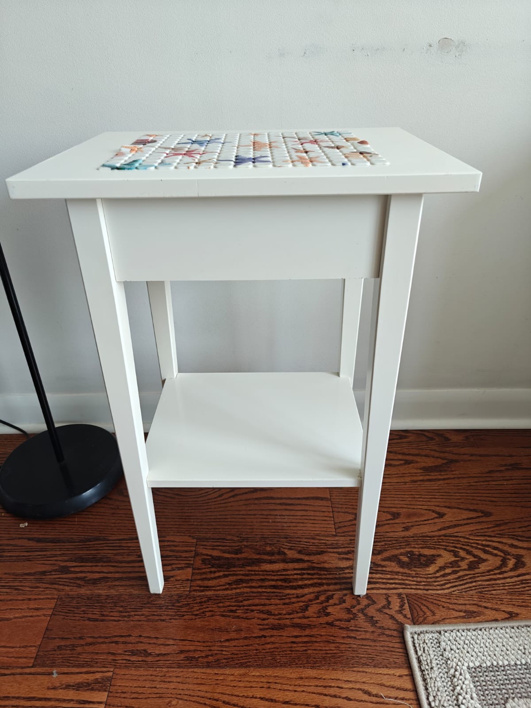 IKEA White Side Table with Drawer - photo 3