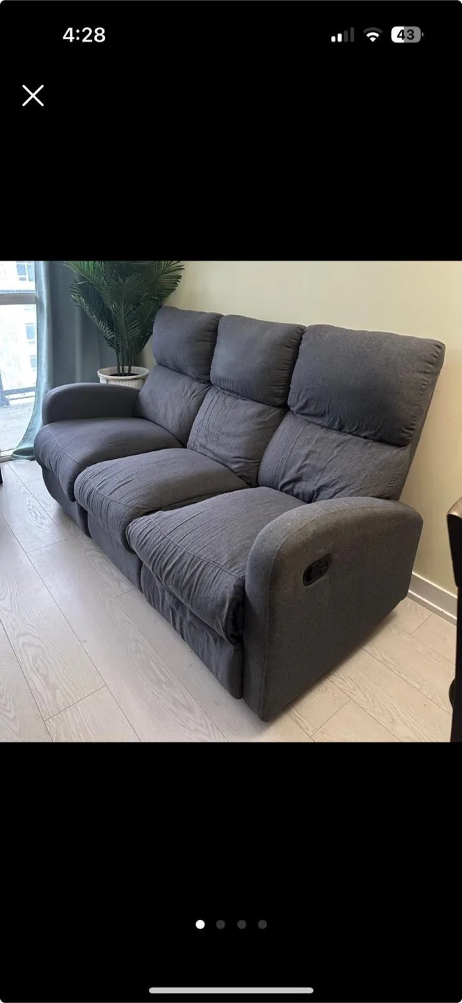 Grey Reclining Sofa image indicator(3)