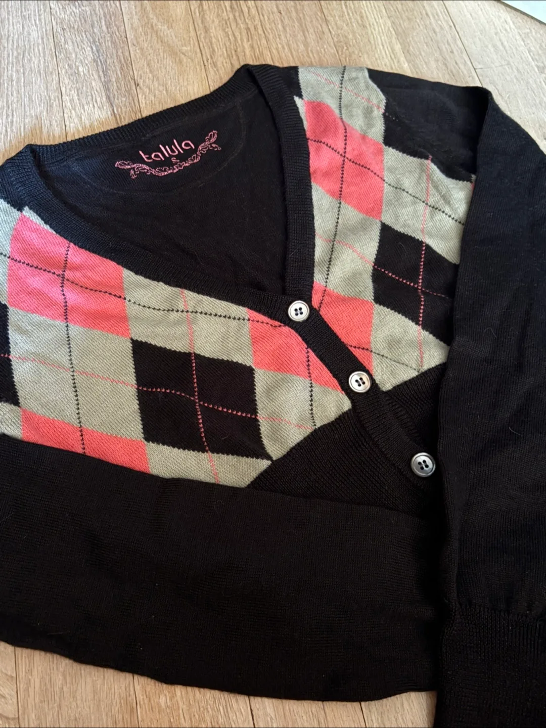 Talula Argyle Cardigan - Size S thumbnail