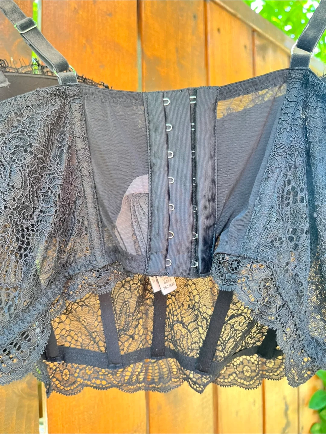 Victoria's Secret Black Lace Corset Bustier - Size 36C image indicator(5)
