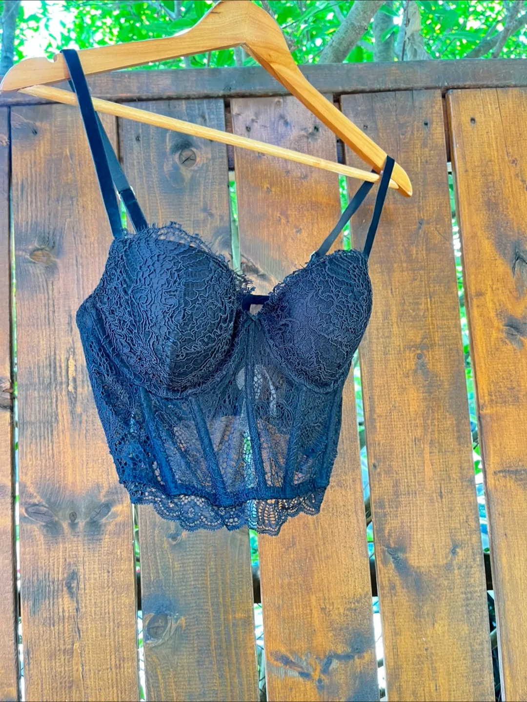 Victoria's Secret Black Lace Corset Bustier - Size 36C image indicator(4)