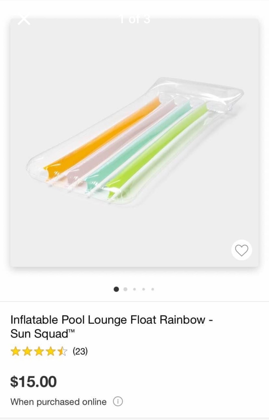 Sun Squad Inflatable rainbow Pool Float 🧡 - photo 2