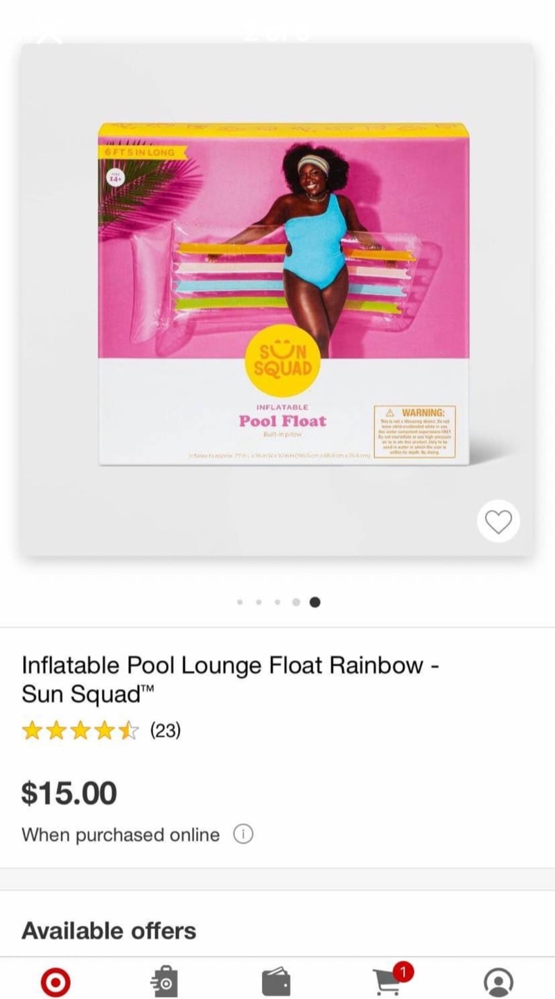 Sun Squad Inflatable rainbow Pool Float 🧡 - photo 3