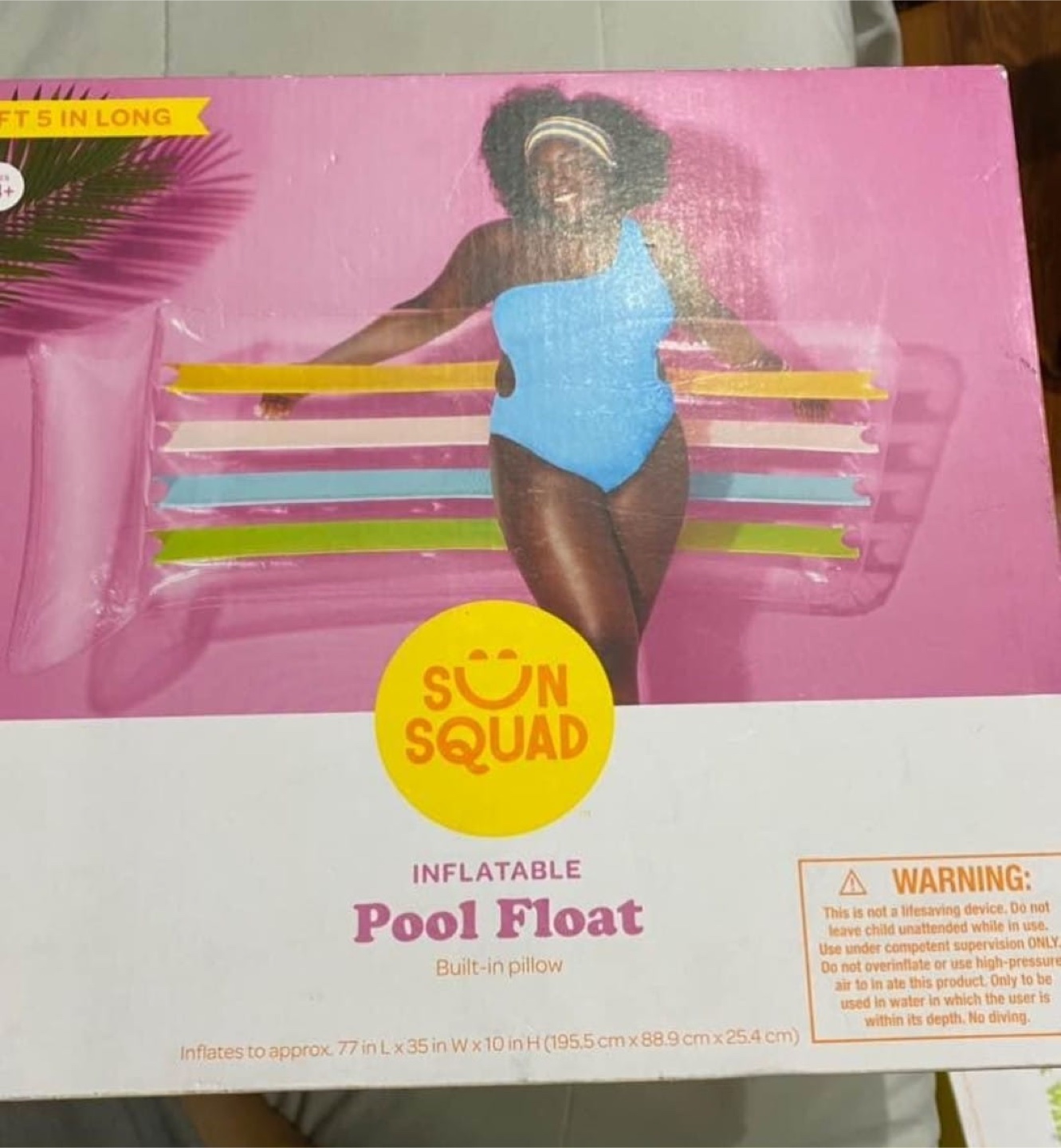 Sun Squad Inflatable rainbow Pool Float 🧡