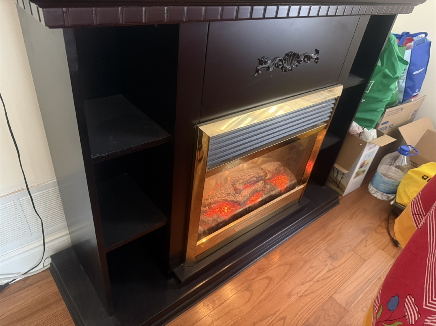 Electric Fireplace with Shelves