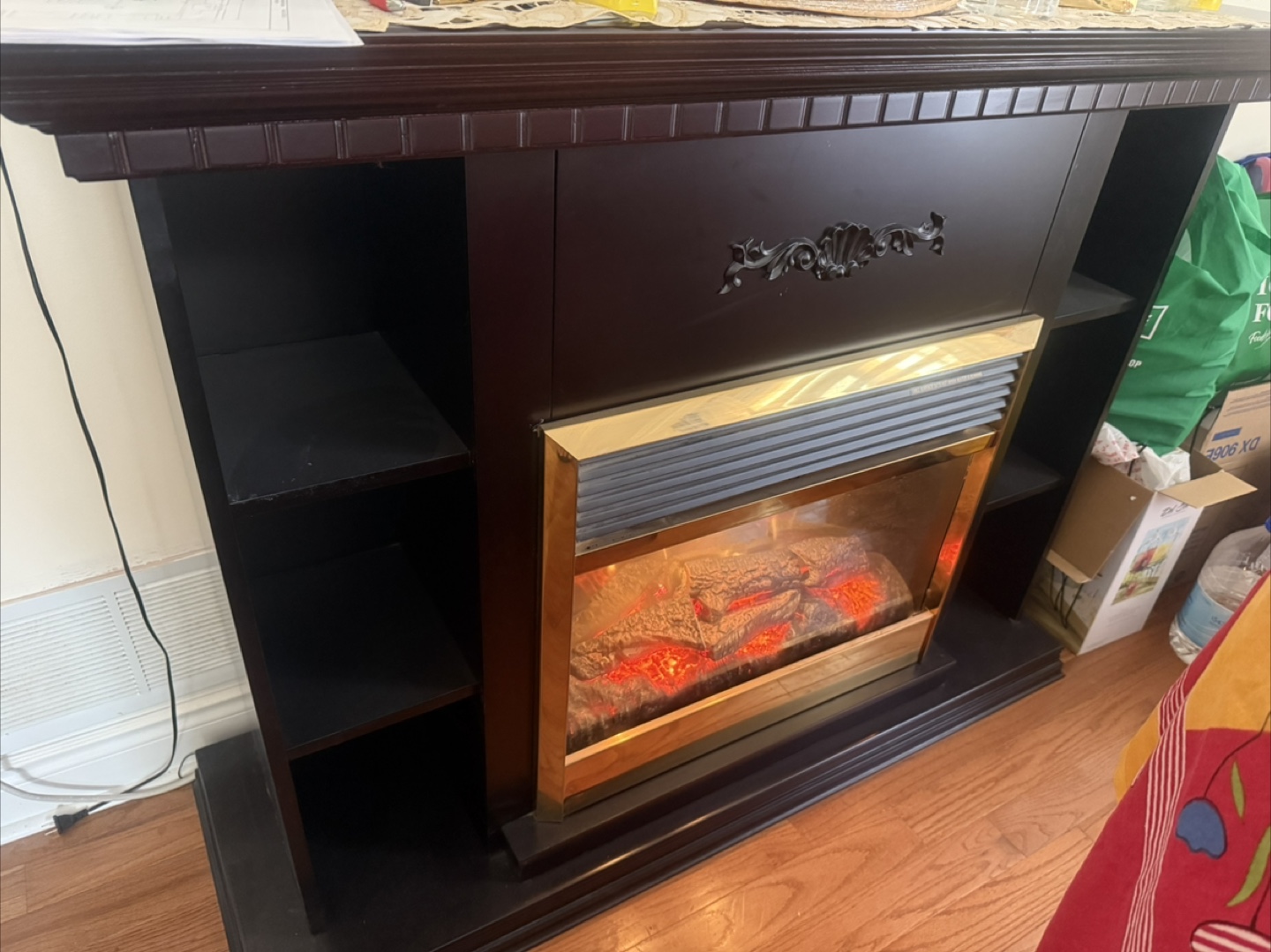 Electric Fireplace with Shelves - photo 2