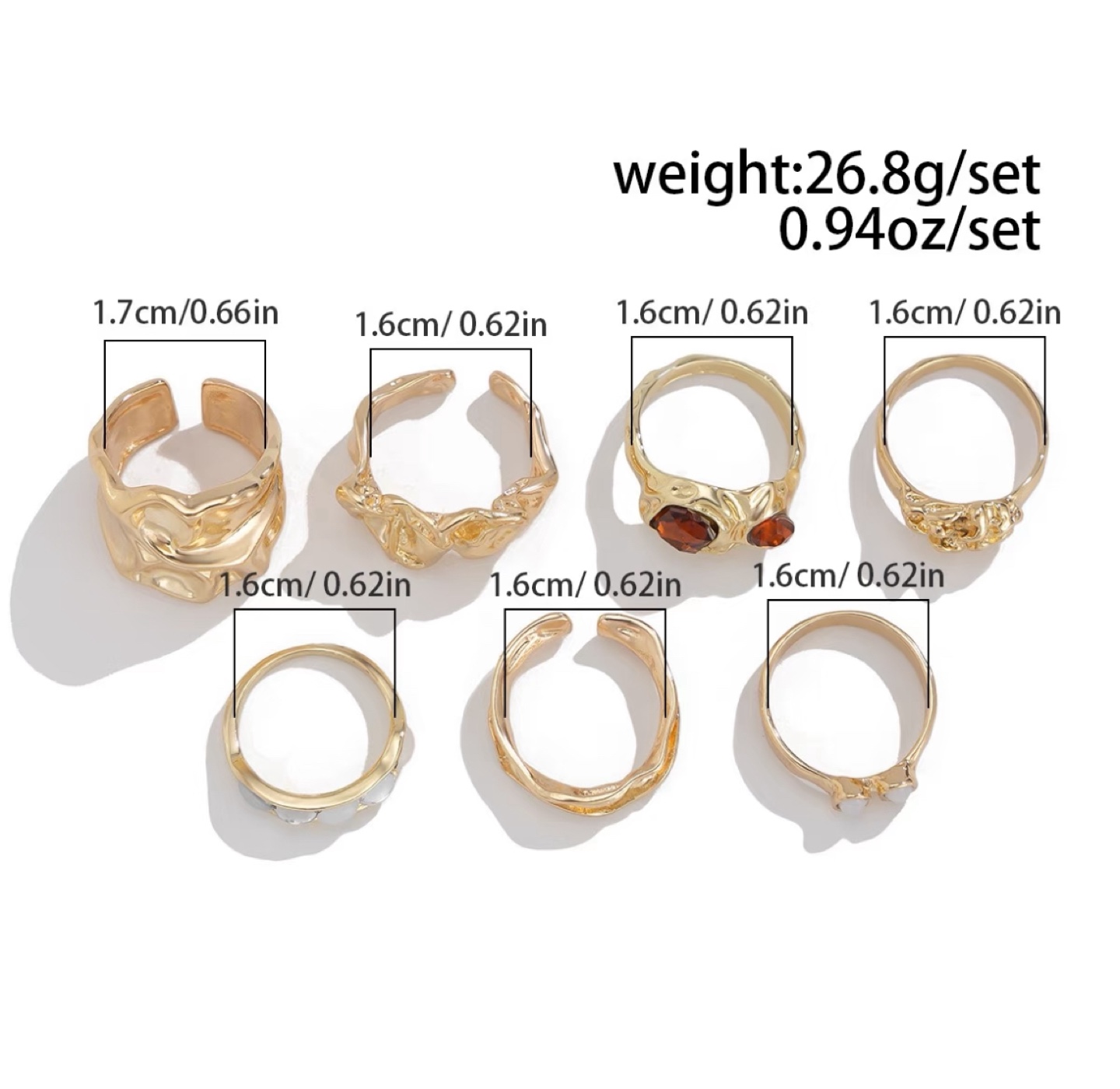 7-Piece Ring Set – Brand New - photo 2