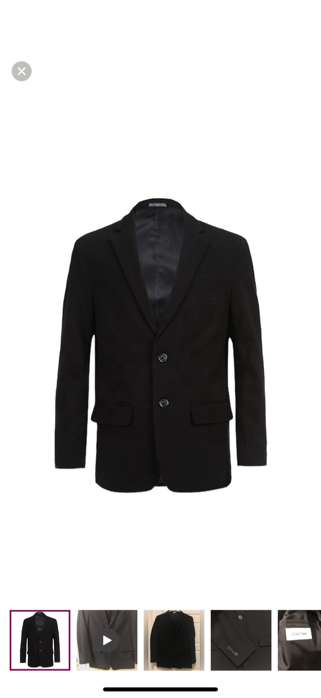 Youth Calvin Klein Black Suit