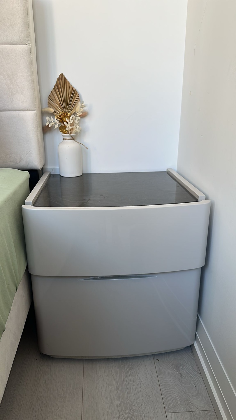 Modern Grey Nightstand Available