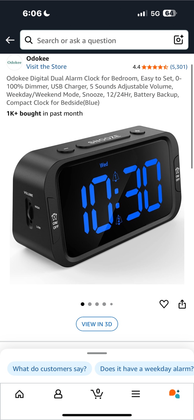 Odokee Digital Alarm Clock - Bedroom, USB Charger