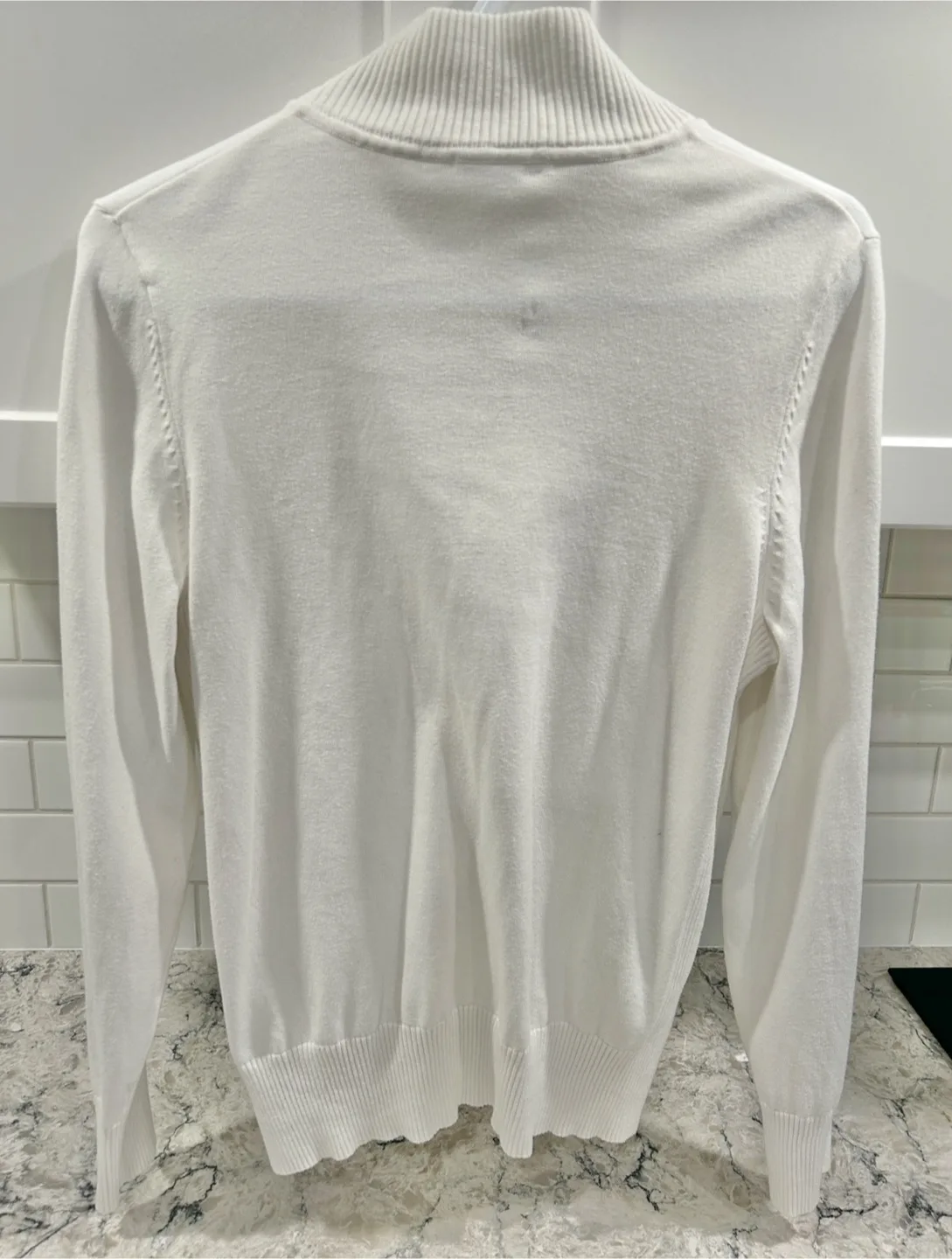 Women’s White Zip Up Cardigan Sweater (Northern Reflection) image indicator(3)