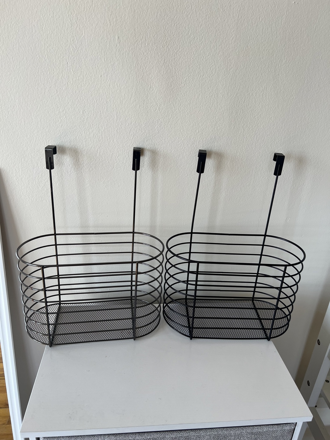 Black Over-the-Cabinet Wire Baskets - Set of 2