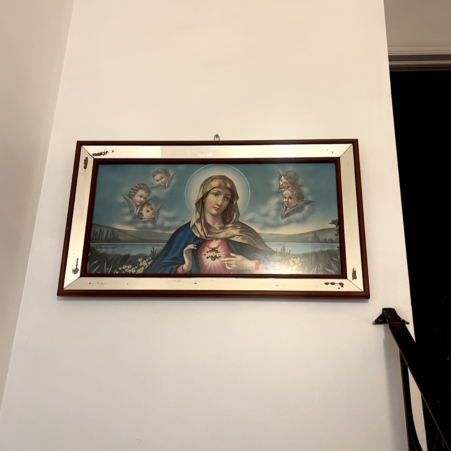 Vintage Immaculate Heart of Mary Print 32.50” X 18.50” - photo 2
