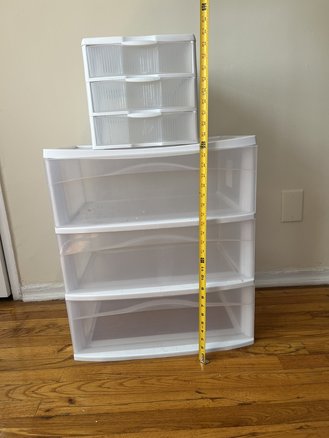 White Plastic Storage Drawers - 3 & 4 Tier