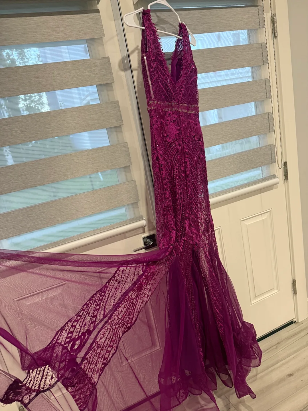 Purple Lace Formal Dress image indicator(4)