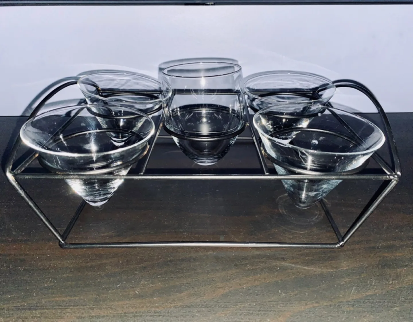 Stemless Martini Glasses with Metal Stand 🧡 image indicator(2)