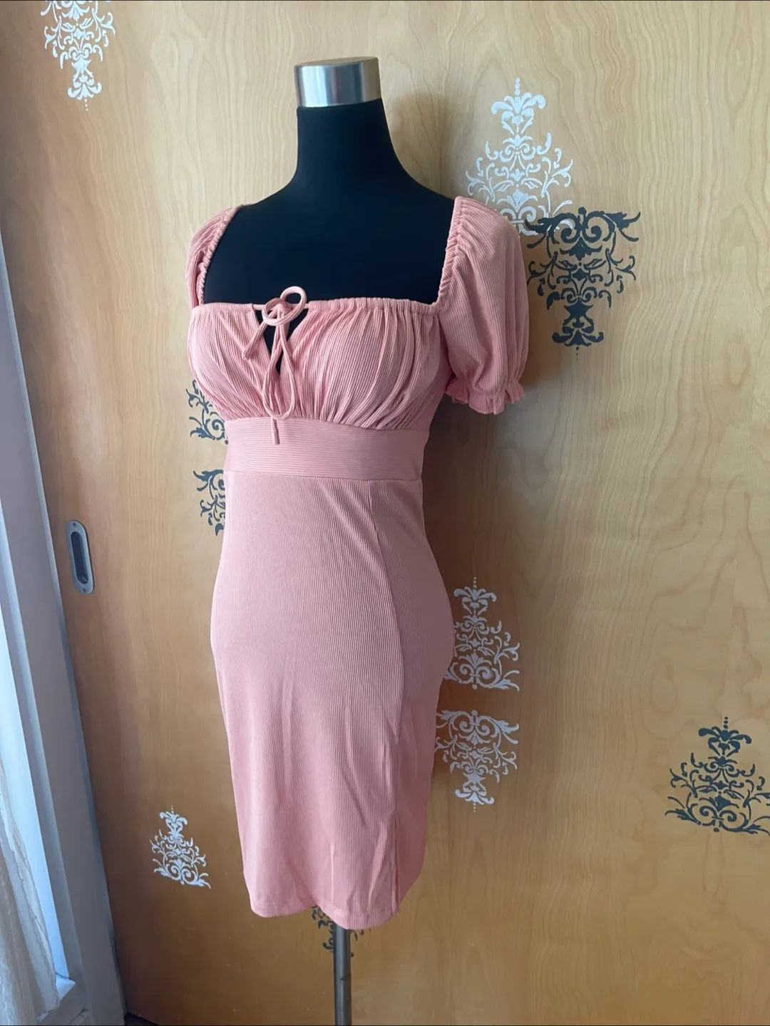 Vintage Y2K 2000s Pink Babydoll Mini Dress Peplum S/M image indicator(3)