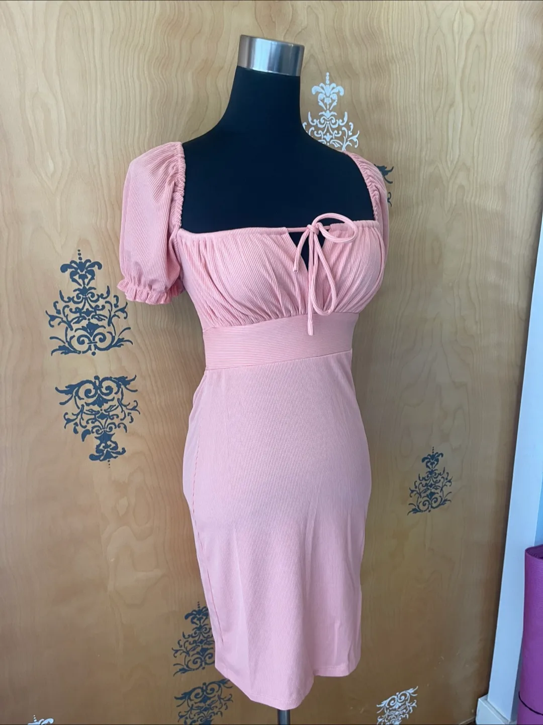 Vintage Y2K 2000s Pink Babydoll Mini Dress Peplum S/M image indicator(2)