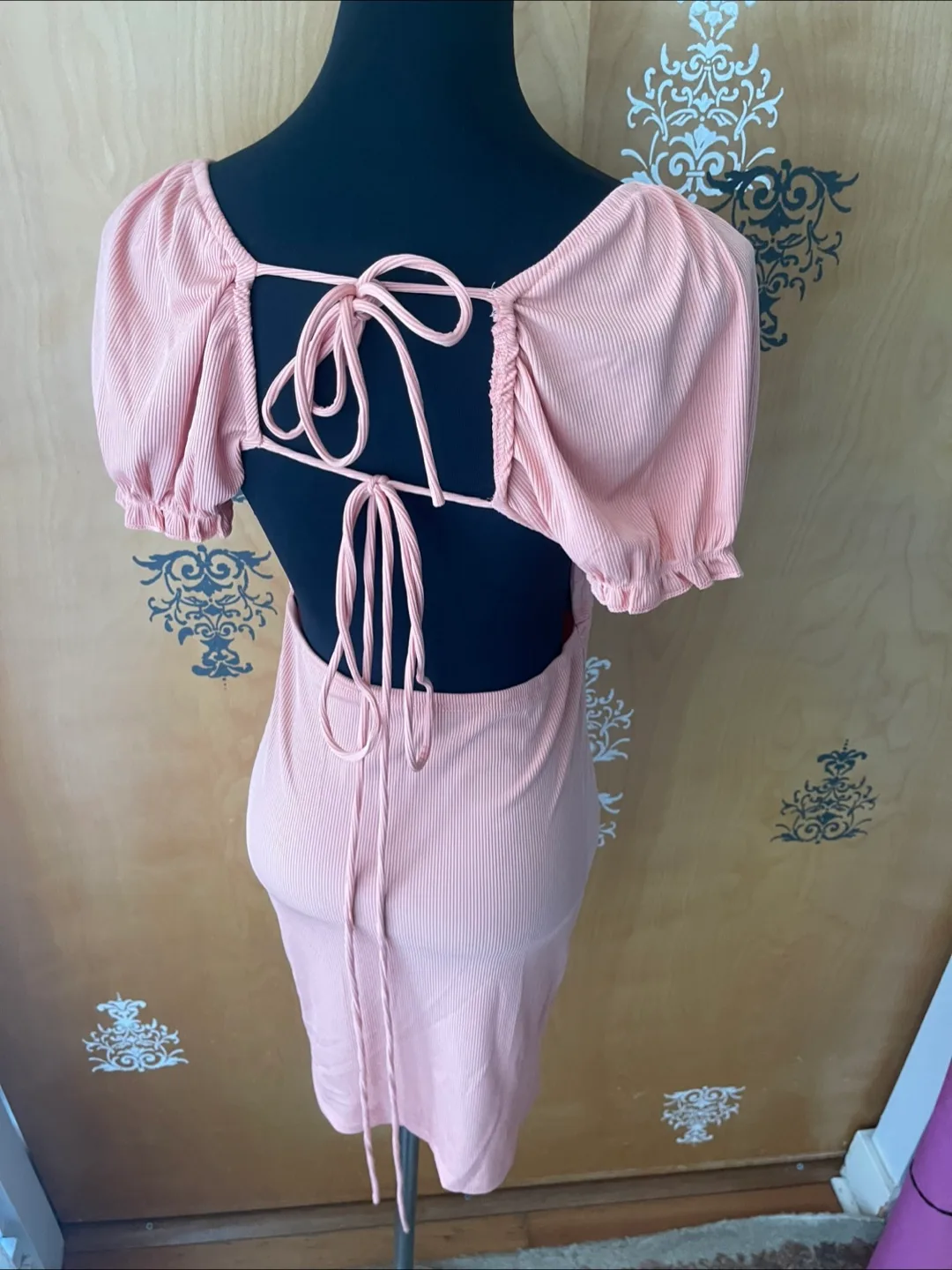 Vintage Y2K 2000s Pink Babydoll Mini Dress Peplum S/M image indicator(5)