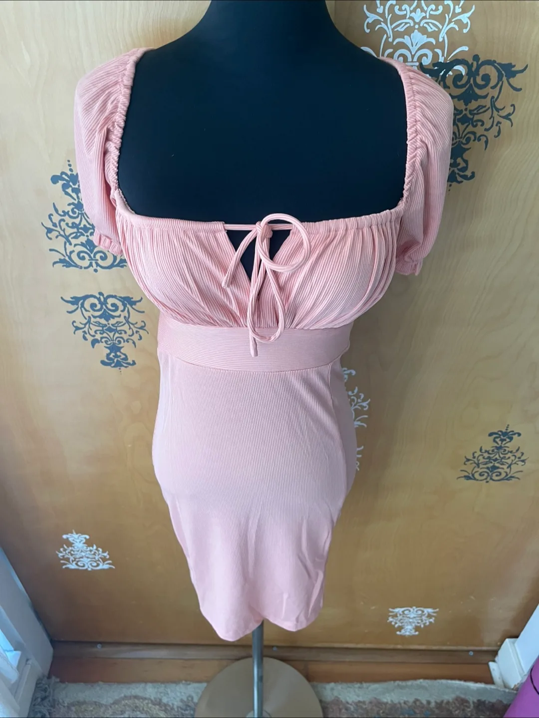 Vintage Y2K 2000s Pink Babydoll Mini Dress Peplum S/M image indicator(4)