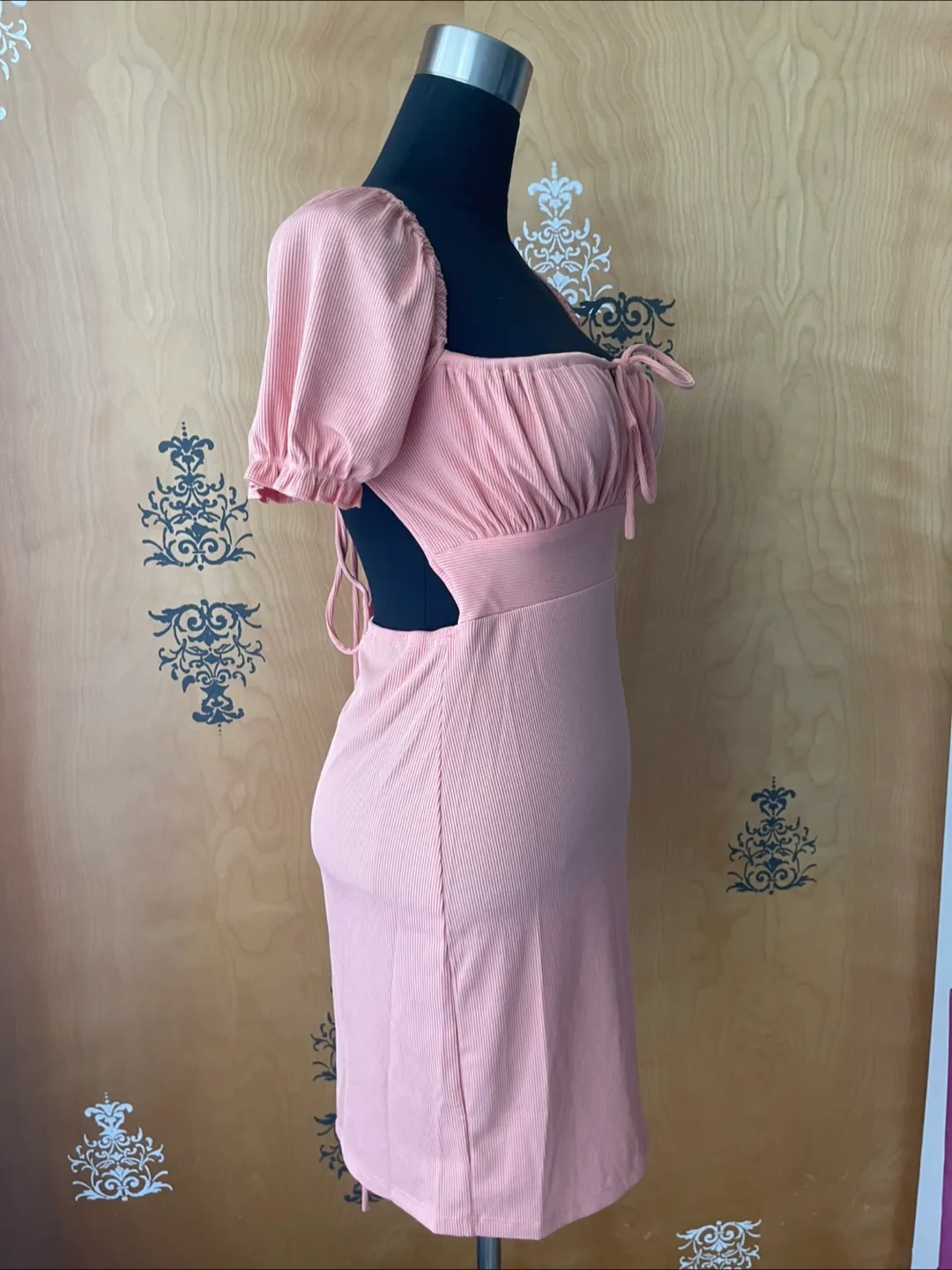 Vintage Y2K 2000s Pink Babydoll Mini Dress Peplum S/M image indicator(7)