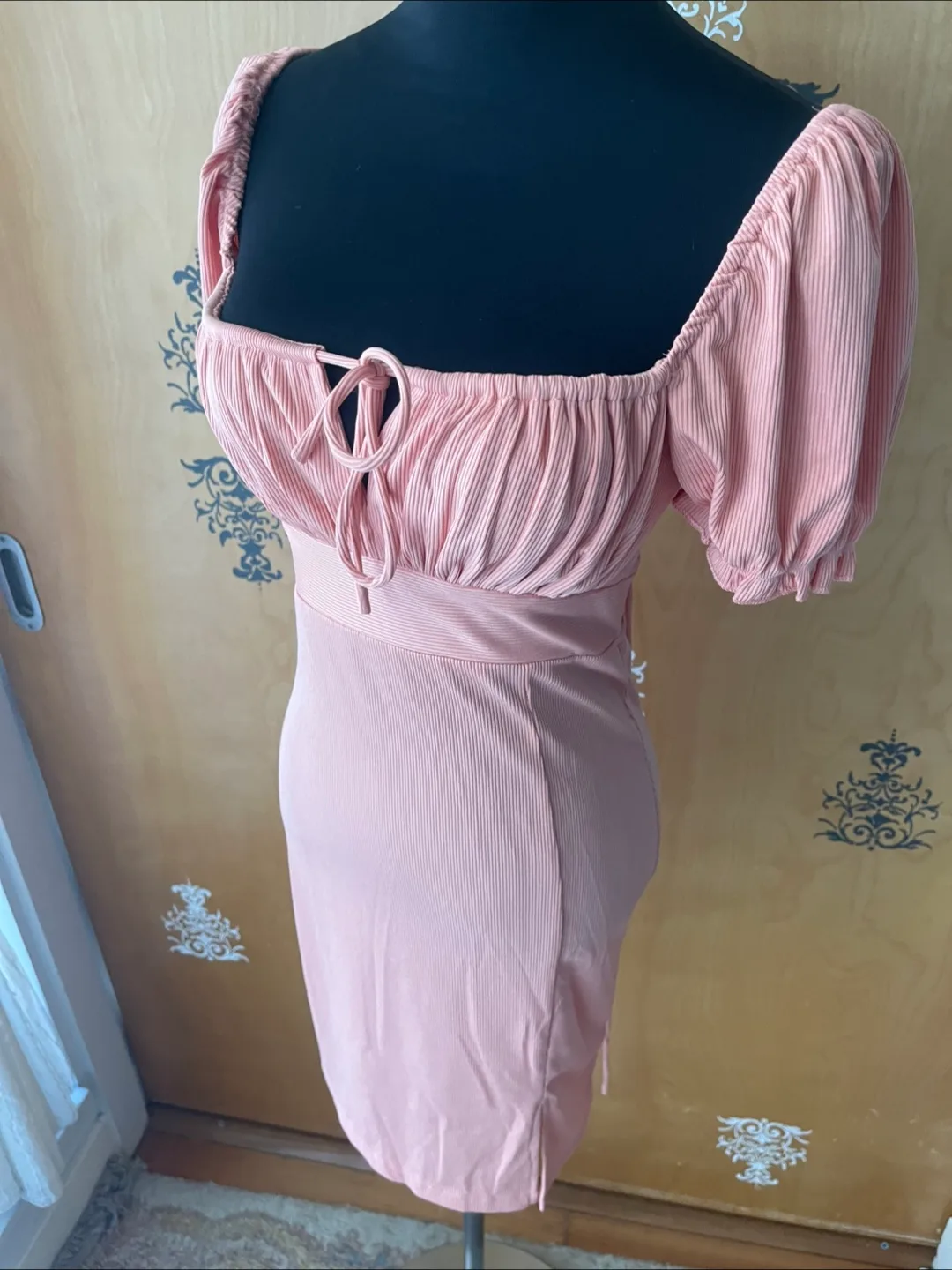 Vintage Y2K 2000s Pink Babydoll Mini Dress Peplum S/M image indicator(10)