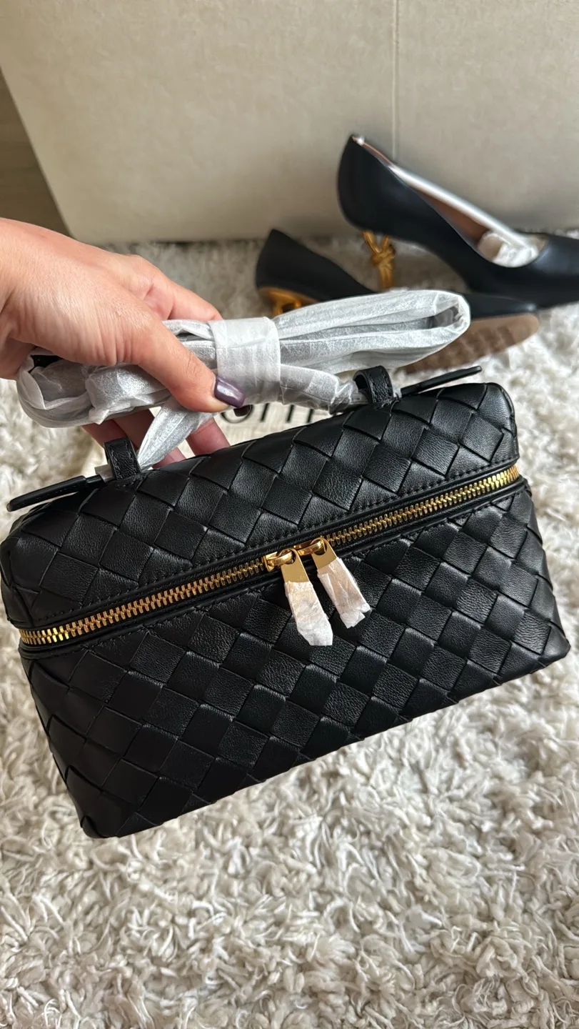 Black Leather Top Handle Bag - New thumbnail