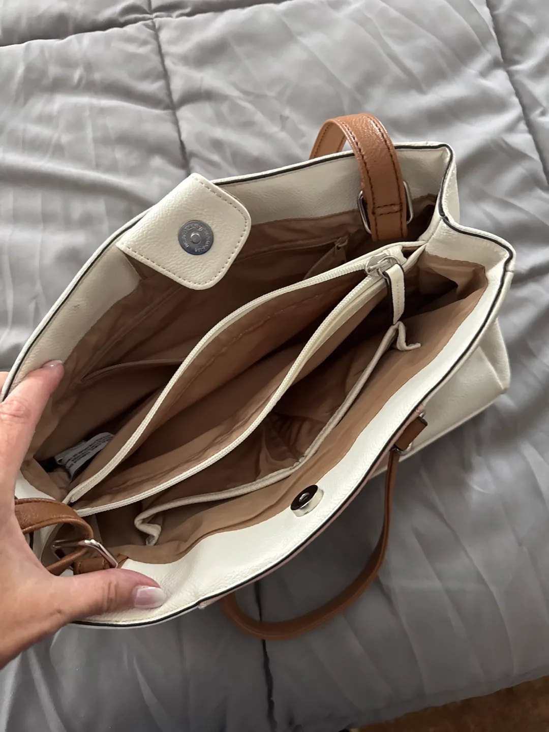 Nine West Satchel Bag - White, Brown, Pink image indicator(2)