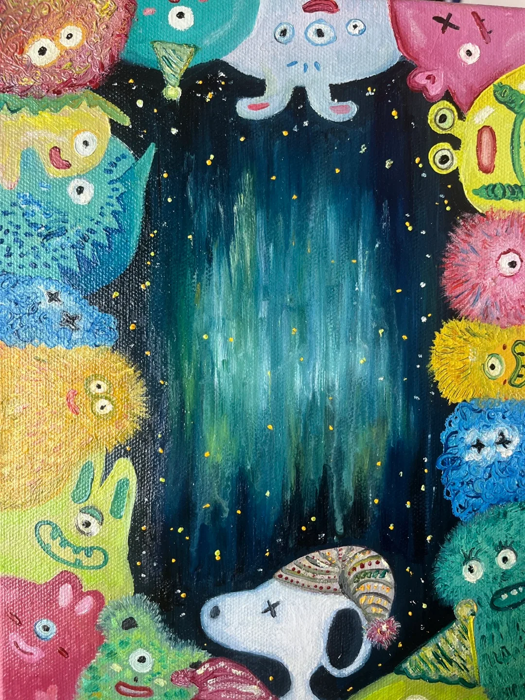 9x12 in canvas painting/pop art image indicator(2)