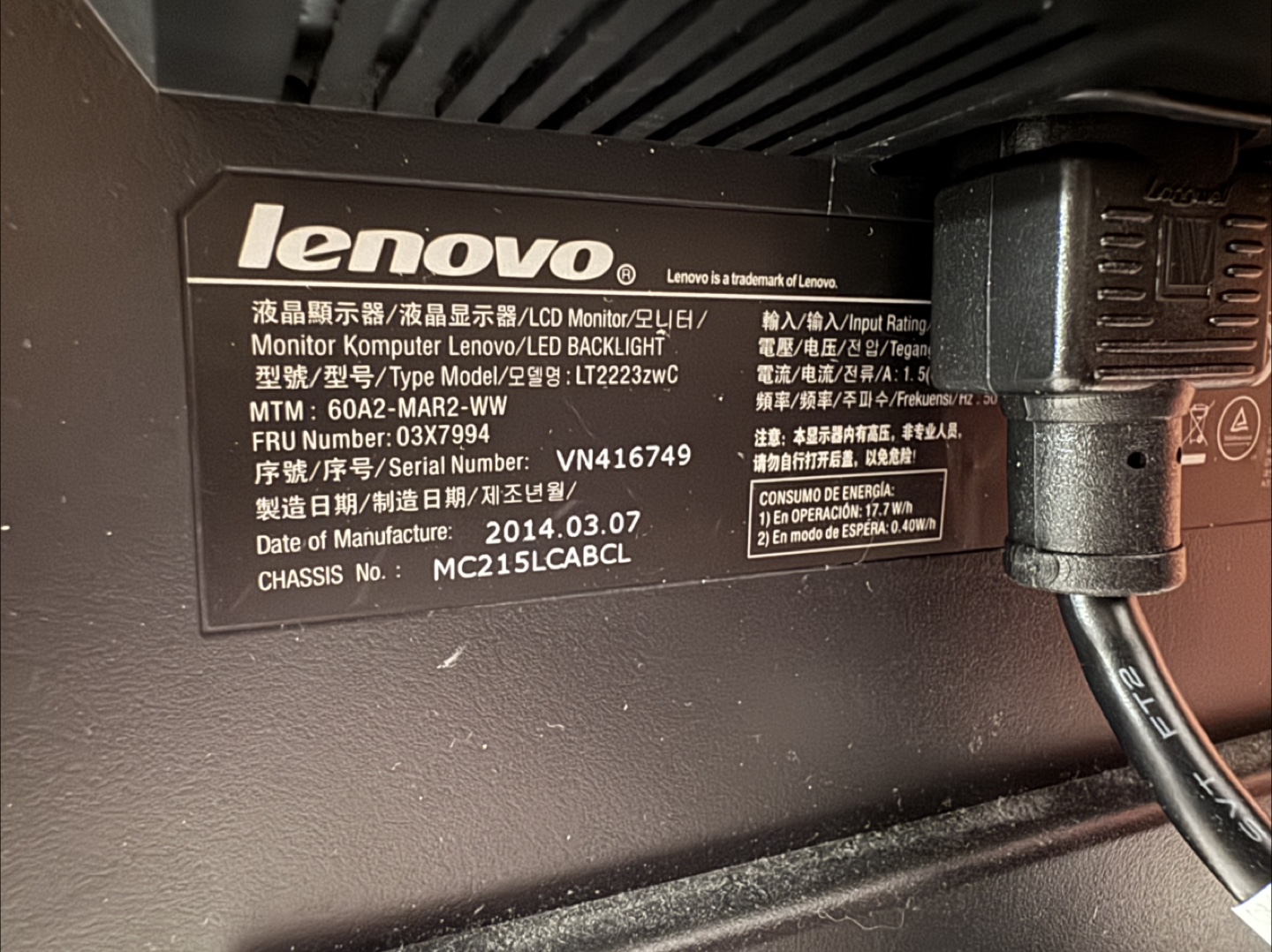 Lenovo Monitor 21.5” LED moving sale must go - photo 3