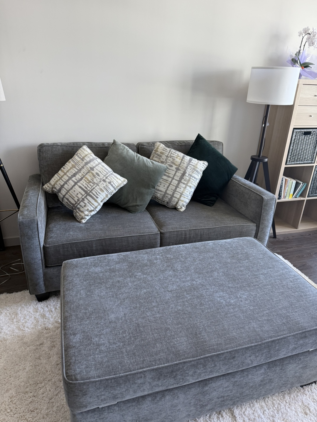 Grey Sofa and Ottoman Set - photo 3