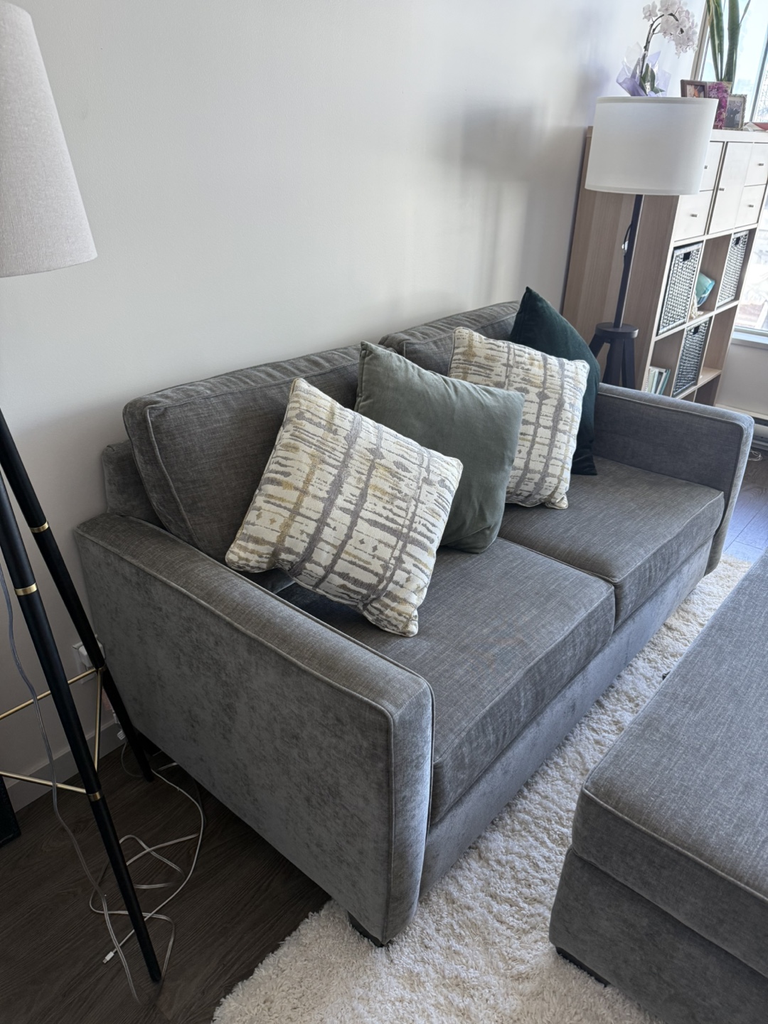 Grey Sofa and Ottoman Set - photo 4
