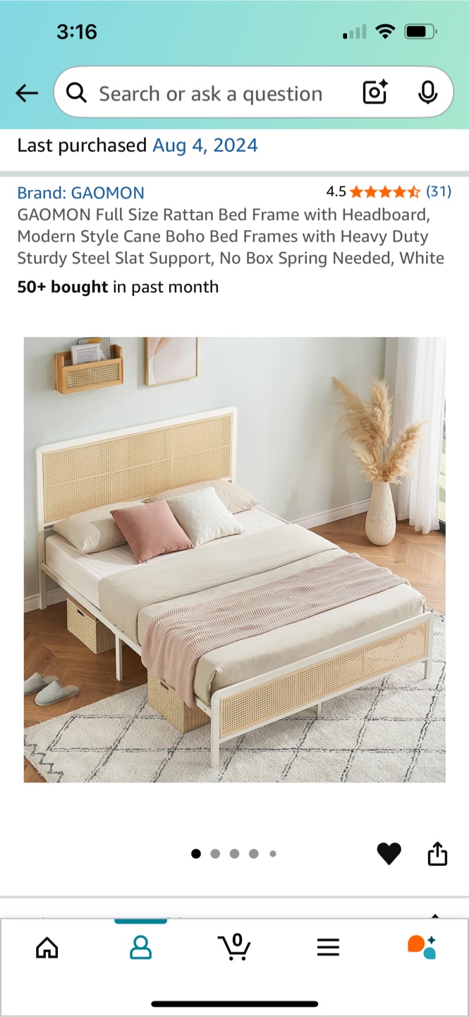 Full-sized rattan bedframe - photo 2