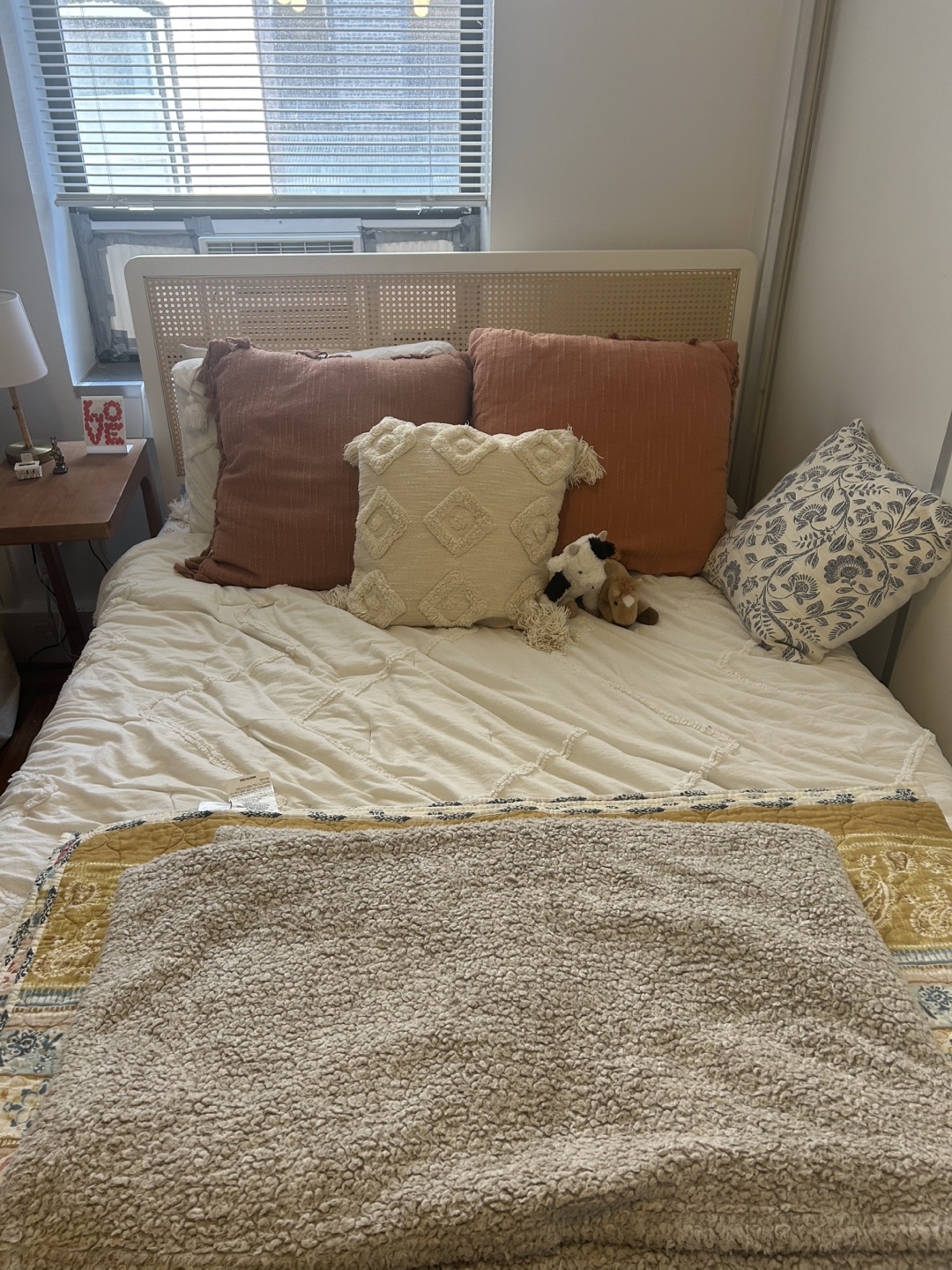 Full-sized rattan bedframe