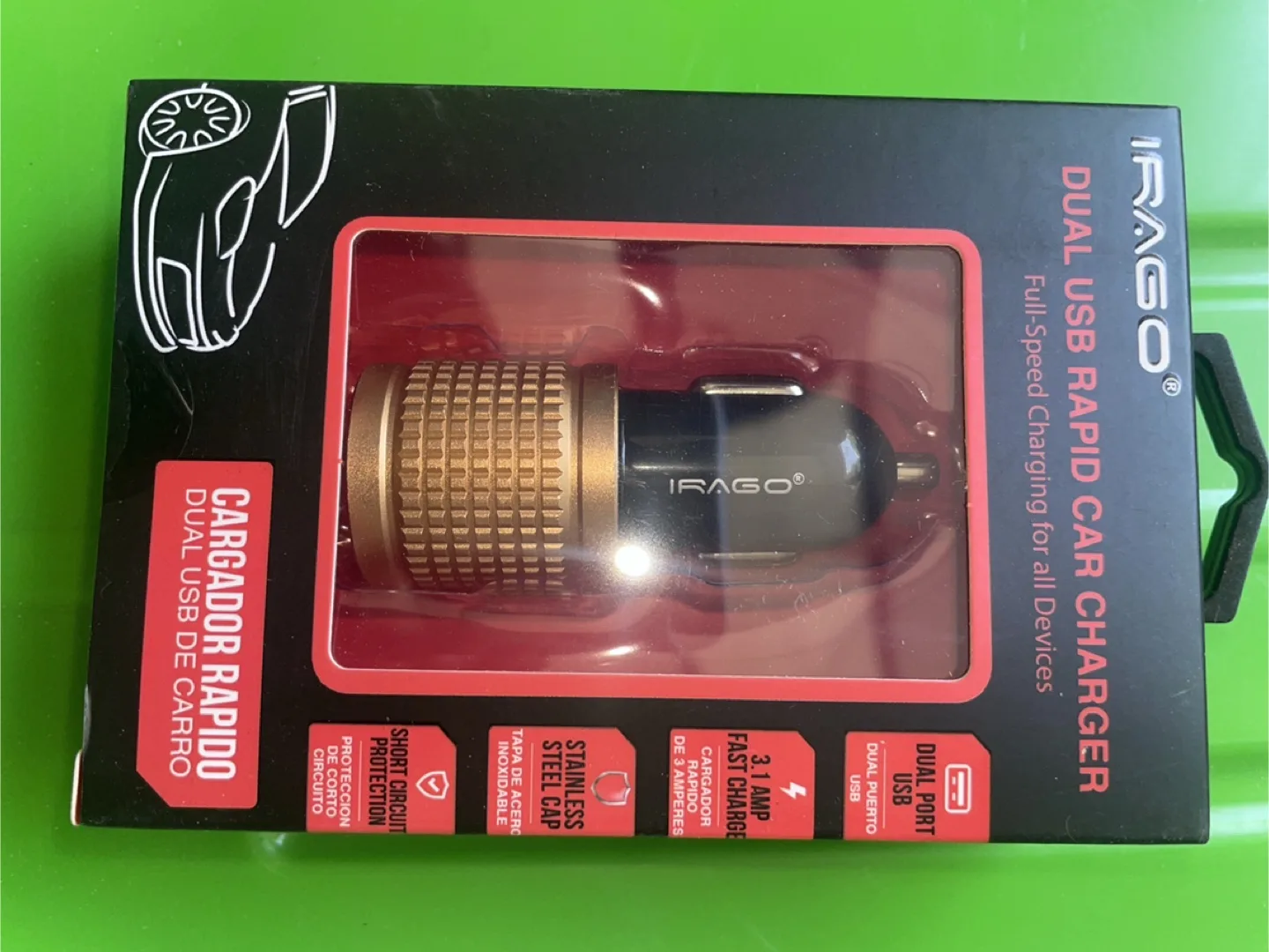 iRAGO Dual USB Rapid Car Charger - New in Box thumbnail