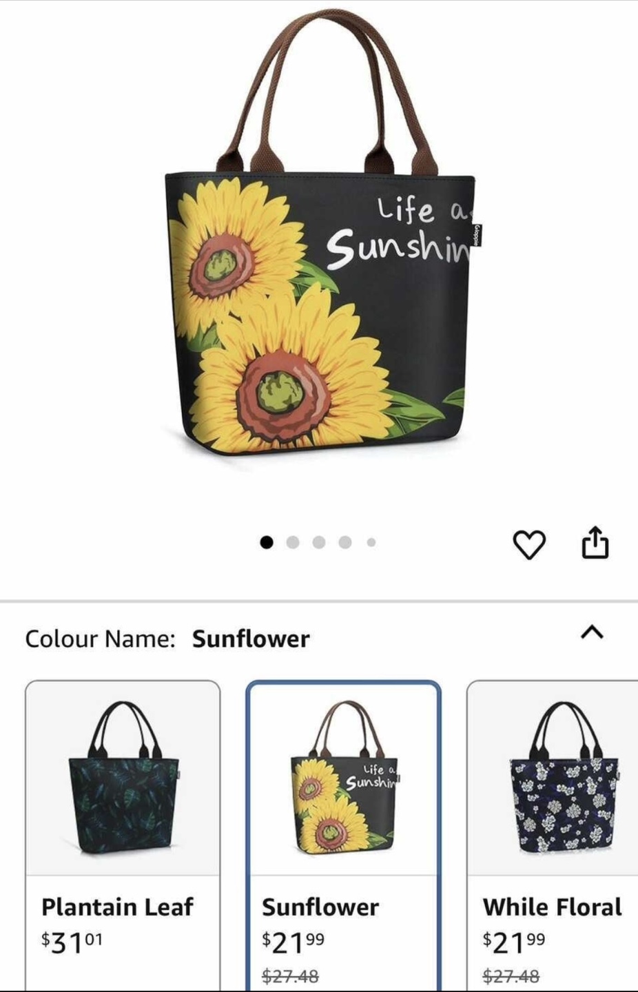 GLOPPIE INSULATED SUNFLOWER LUNCH BAG - photo 5