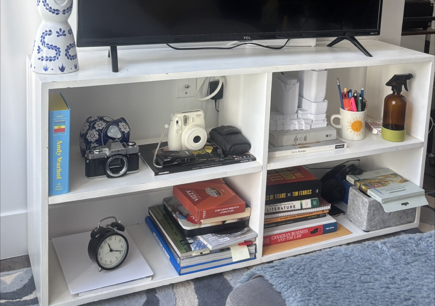 White Wooden Shelf Unit - photo 2