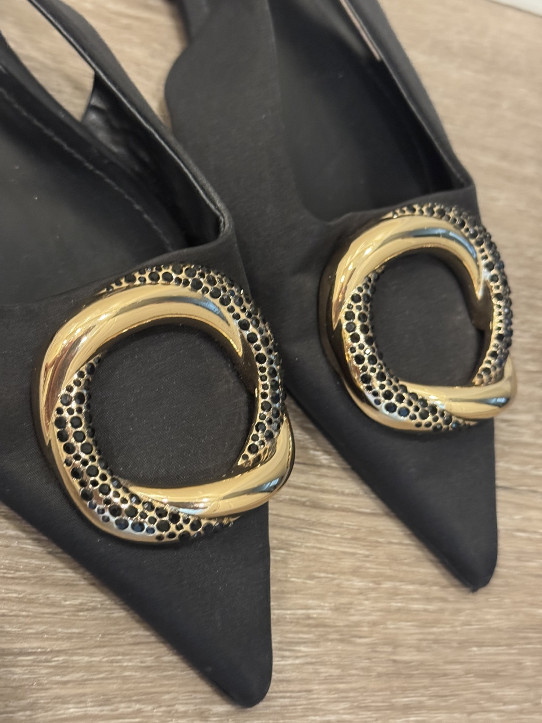 Zara Black Slingback Heels - Size 36 - photo 3