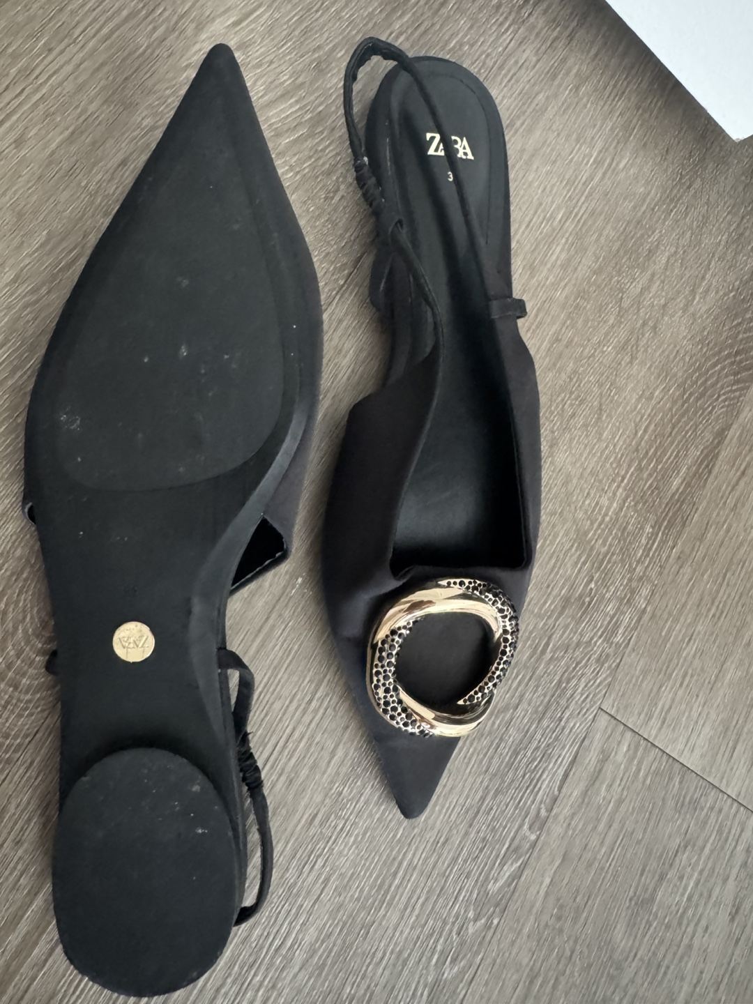 Zara Black Slingback Heels - Size 36 - photo 2