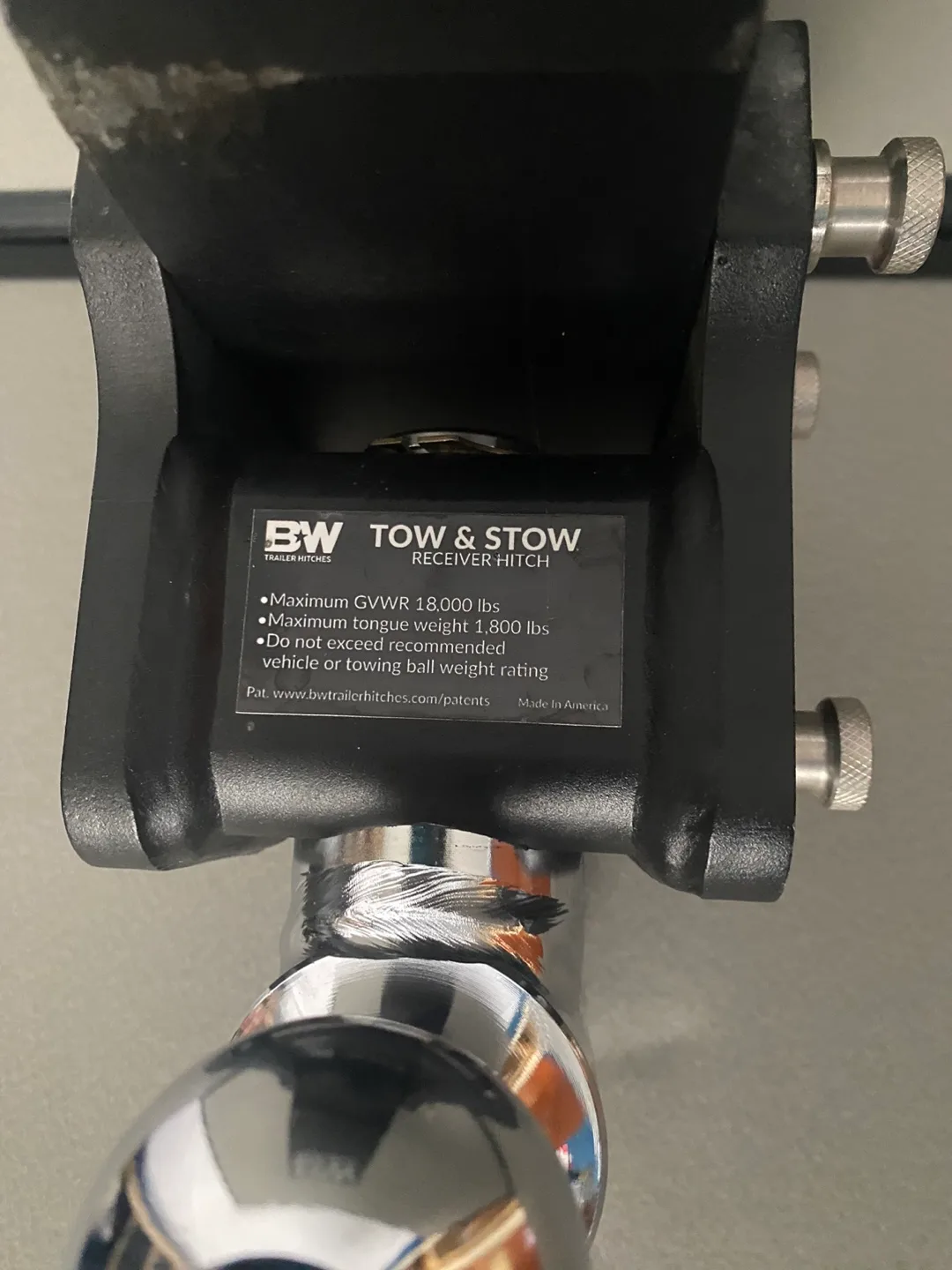 B&W Trailer Hitches Tow/Stow Adjustable Trailer Hitch Ball Mount image indicator(2)