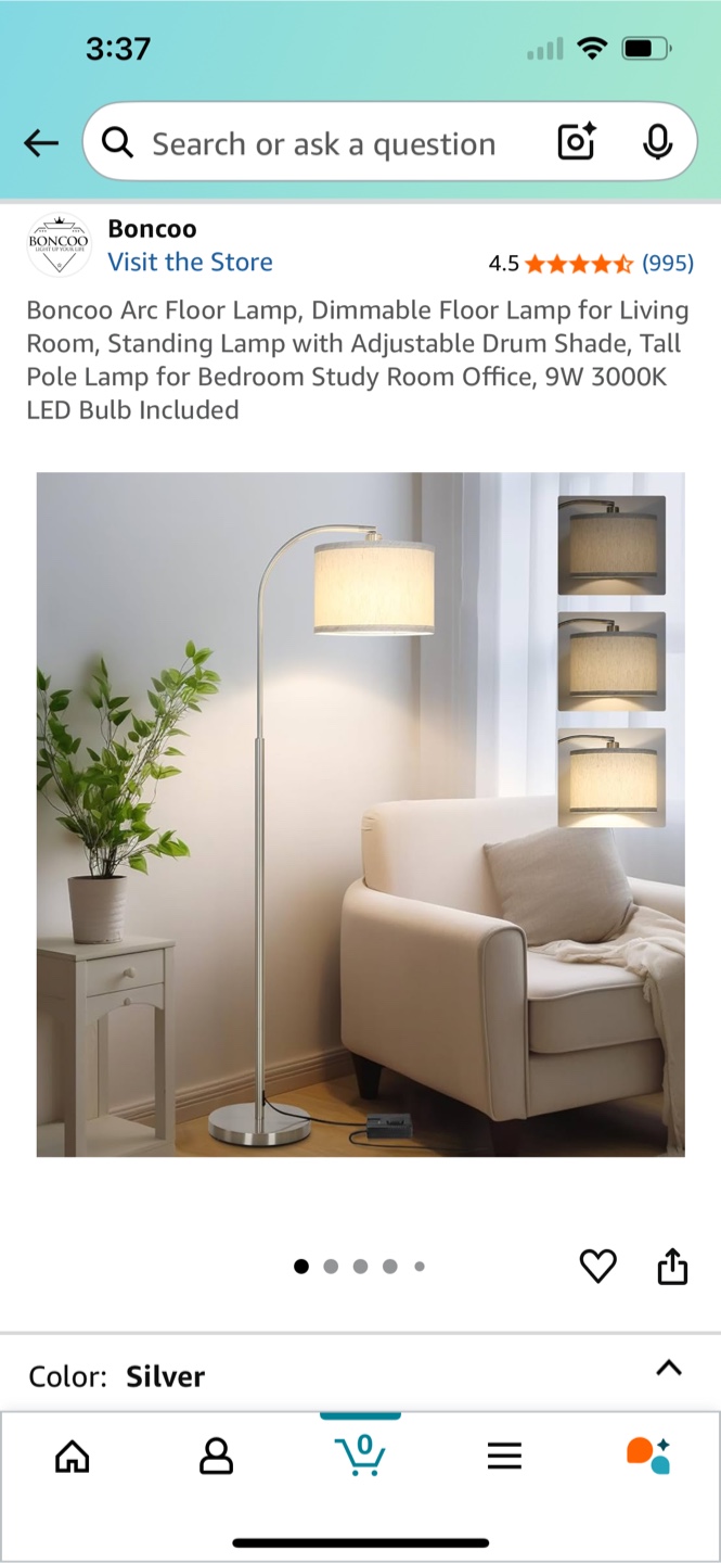 Boncoo Arc Floor Lamp - Silver - photo 2
