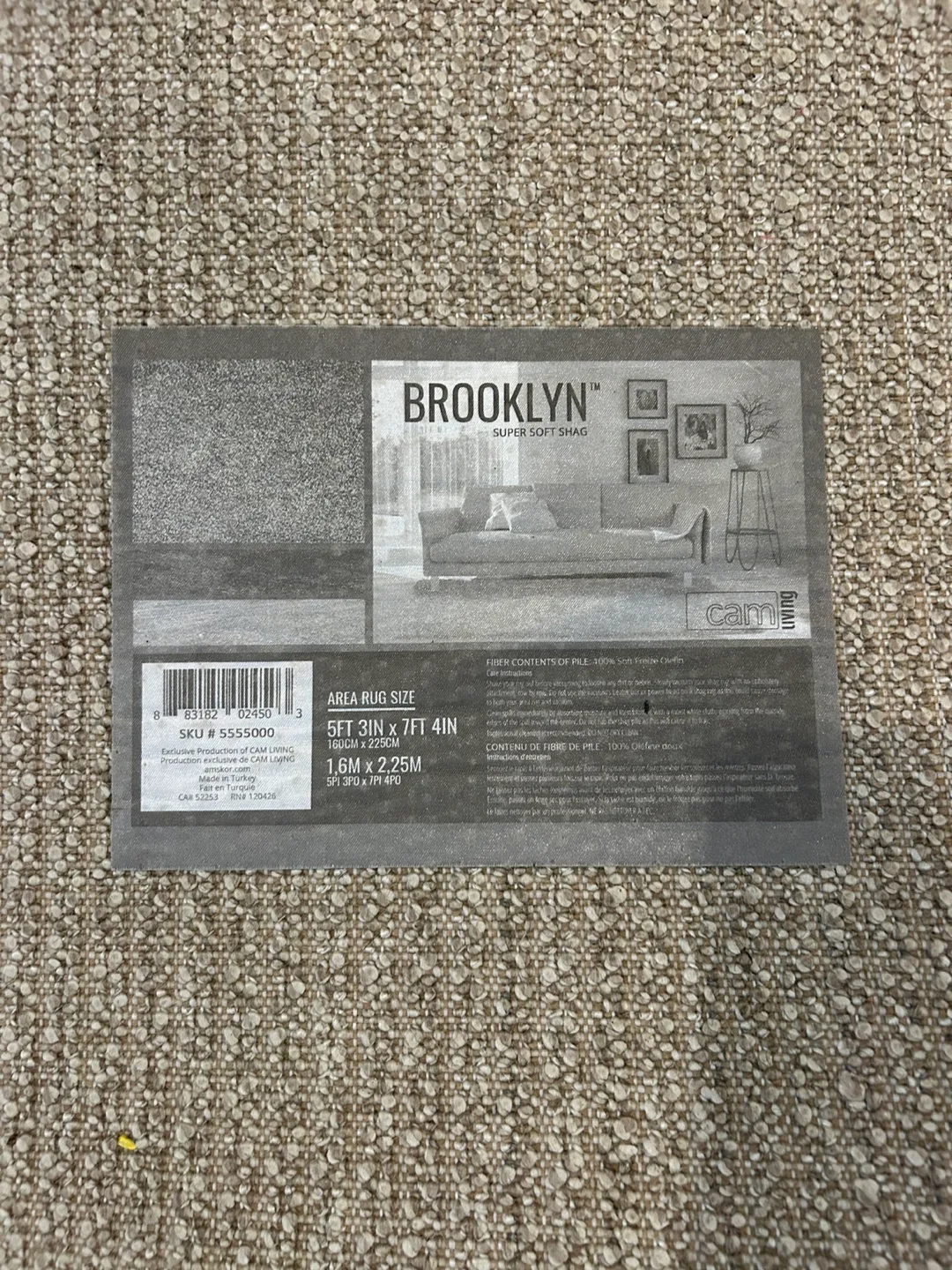 Brooklyn Super Soft Shag Rug, 5ft 3in x 7ft 4in image indicator(3)