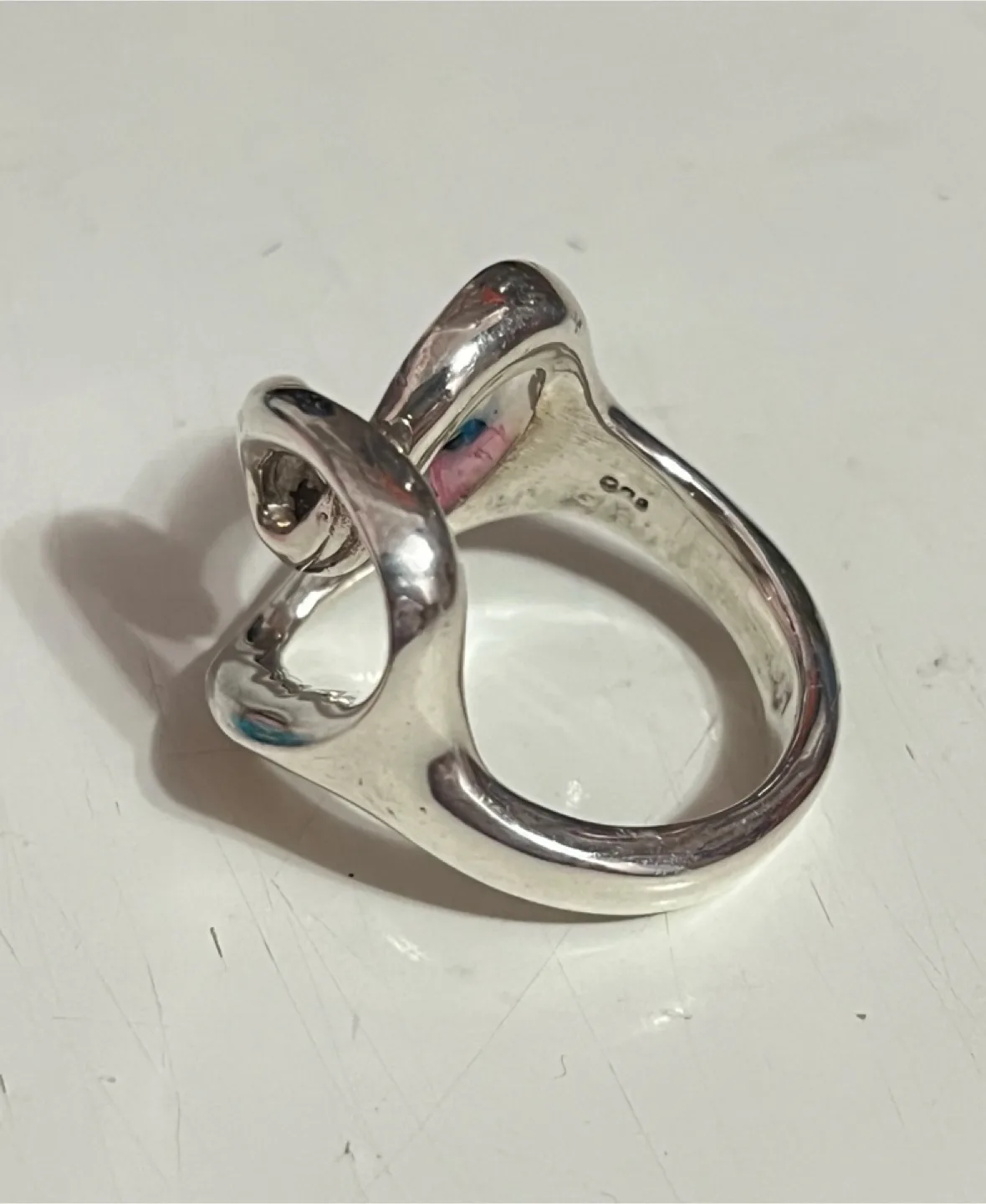 Real 925 Sterling Silver Abstract Heart Ring Size 9 image indicator(2)