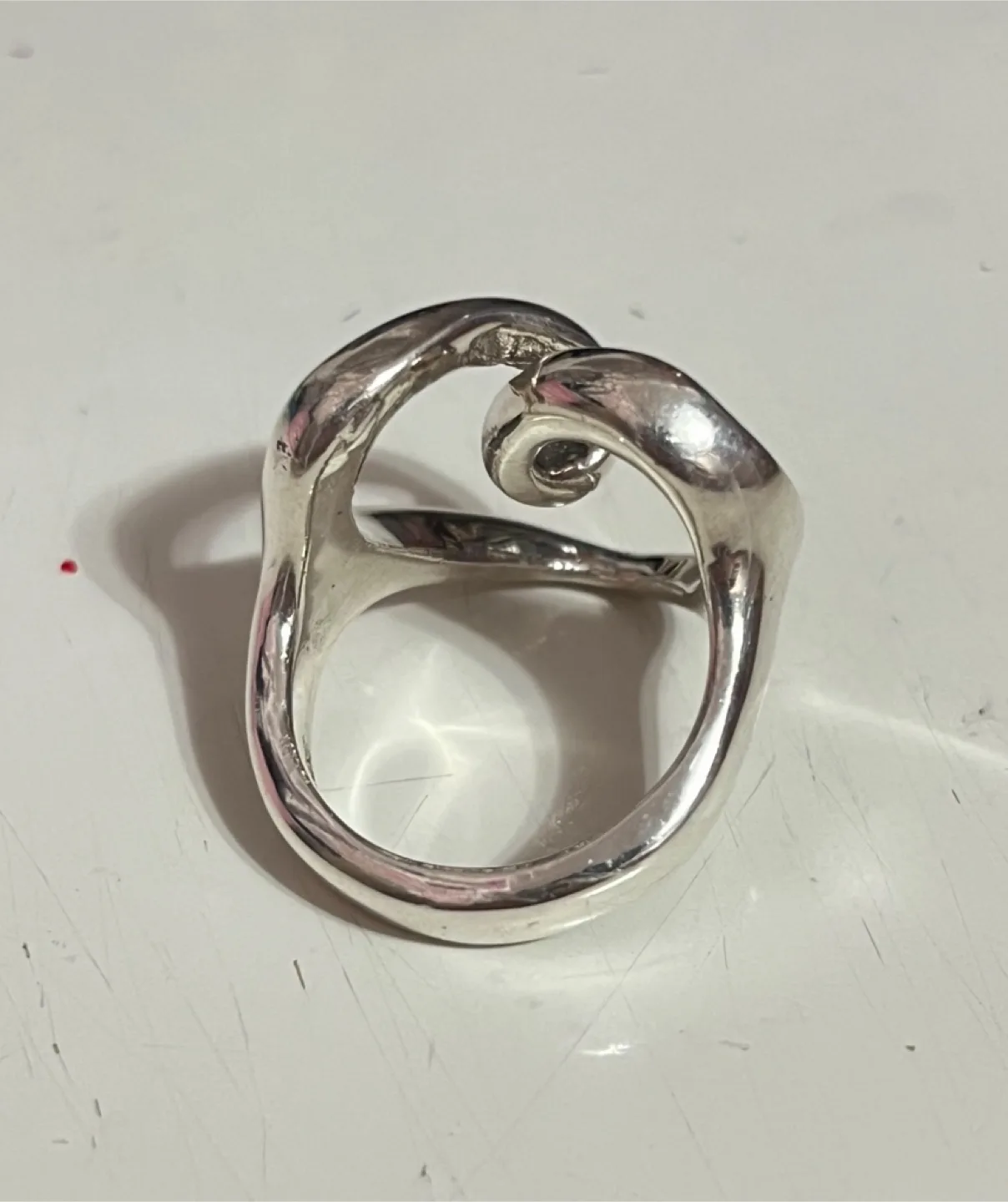 Real 925 Sterling Silver Abstract Heart Ring Size 9 image indicator(3)